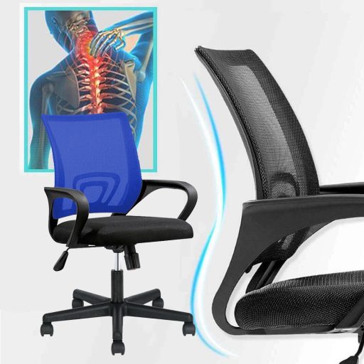 Kancelárska otočná stolička s podrúčkami v rôznych farbách, čierna