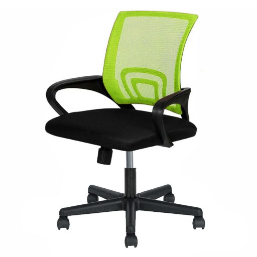 Kancelárska otočná stolička s podrúčkami v rôznych farbách, zelená