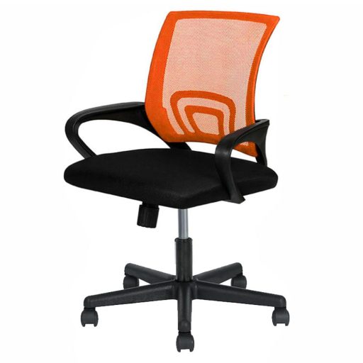 Kancelárska otočná stolička s podrúčkami v rôznych farbách, oranžová