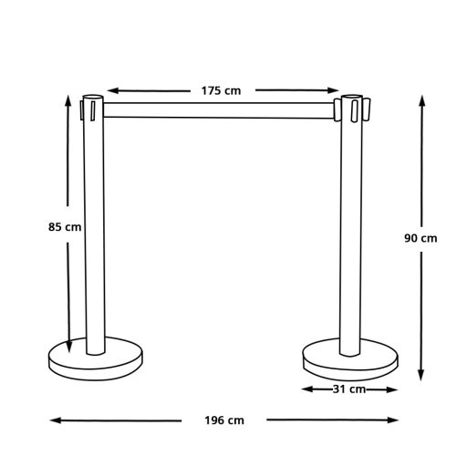 Vymedzovací stĺpik s pásom