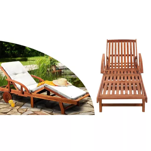 Nastaviteľné drevené relaxačné lehátko