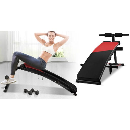 Posilňovacia lavica s gumovými lanami a činkami