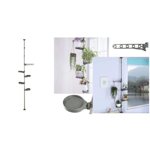 Teleskopický stojan na kvety, sivý