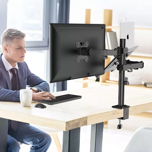 Stolný držiak na monitor a notebook