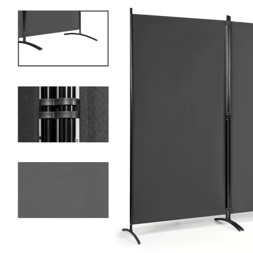 Mobilný paraván 260x180 cm, sivý