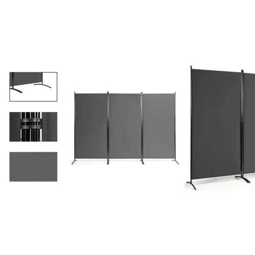 Mobilný paraván 260x180 cm, sivý