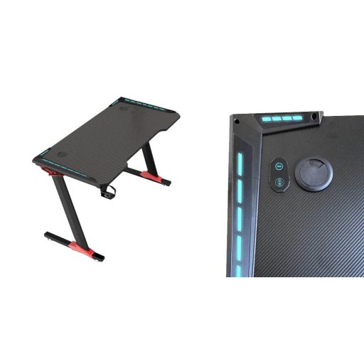 Profesionálny herný stôl s karbónovým povrchom, s LED osvetlením