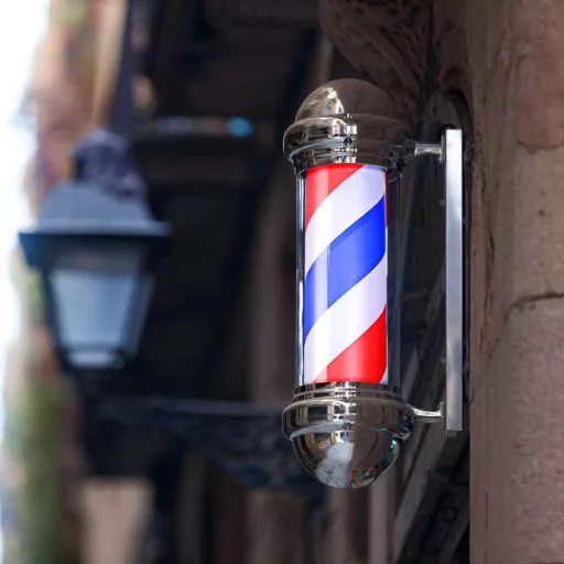 Svetelný pútač barber shop