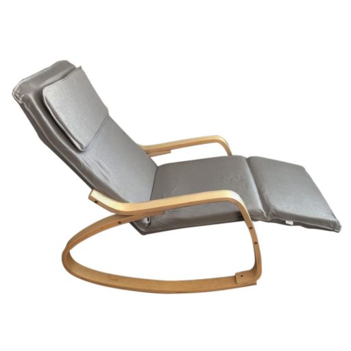 Hojdacie kreslo s nastaviteľnou opierkou na nohy, sivá