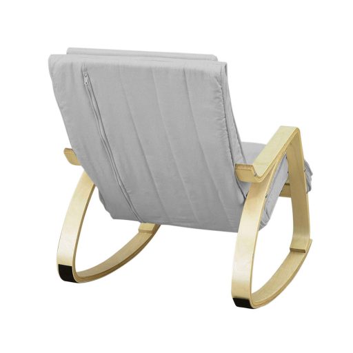 Hojdacie kreslo s nastaviteľnou opierkou na nohy, sivá