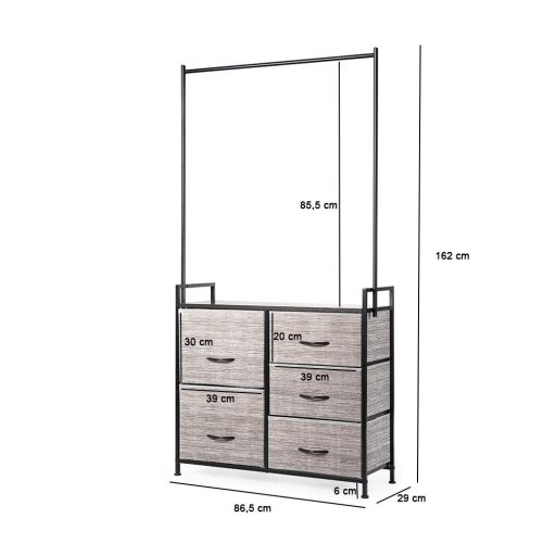 Mobilný zásuvkový stojan na oblečenie
