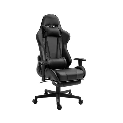 Gamer stolička s podnožkou, čierna