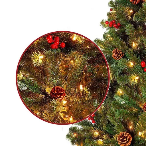 Vianočný stromček s LED diódami, rôzne typy, teplá biela, 320 LED- ov, 210 cm