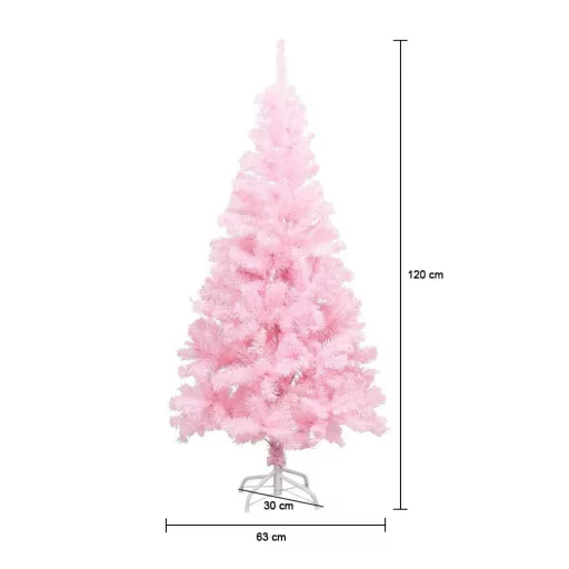 Umelý vianočný stromček ružový, v rôznych veľkostiach, 120 cm