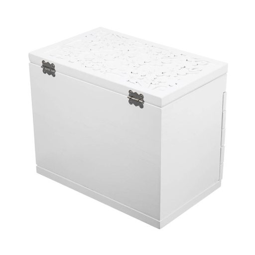 6- komorová šperkovnica, biela