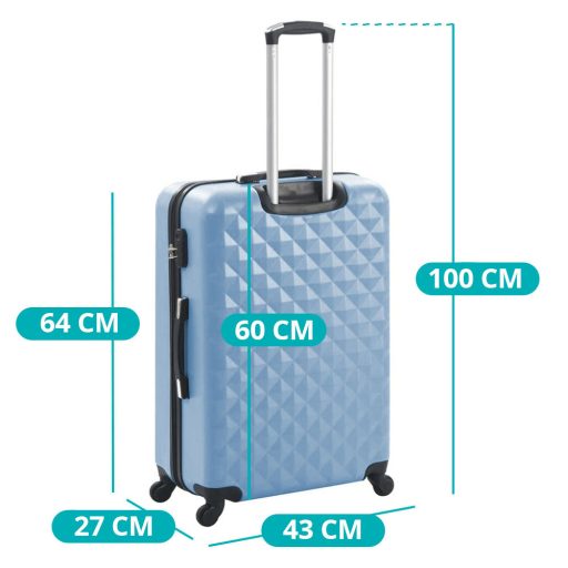 Sada cestovných kufrov s kozmetickou taštičkou, rôzne farby- oceľová modrá