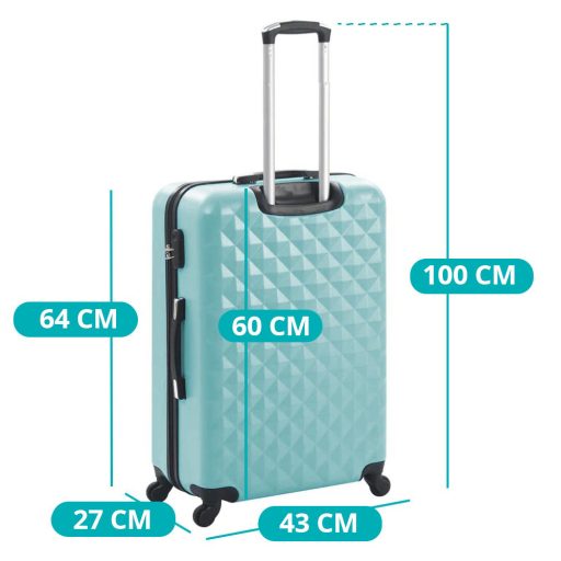 Sada cestovných kufrov s kozmetickou taštičkou, rôzne farby- mätovo zelená