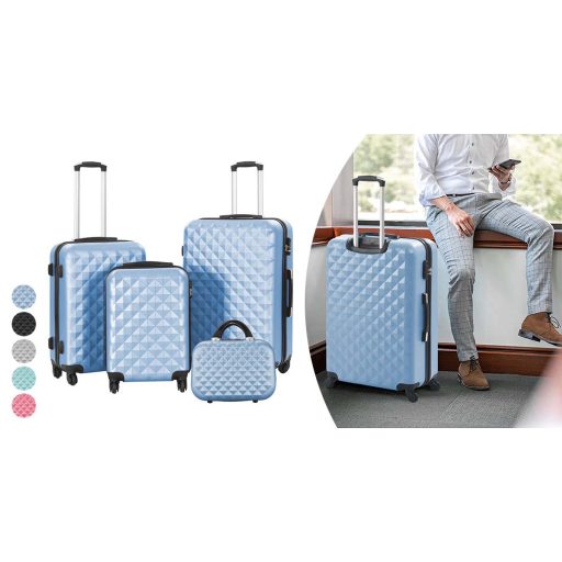 Sada cestovných kufrov s kozmetickou taštičkou, rôzne farby- mätovo zelená