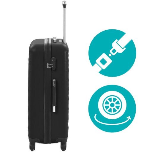 Sada cestovných kufrov s kozmetickou taštičkou, rôzne farby- čierna