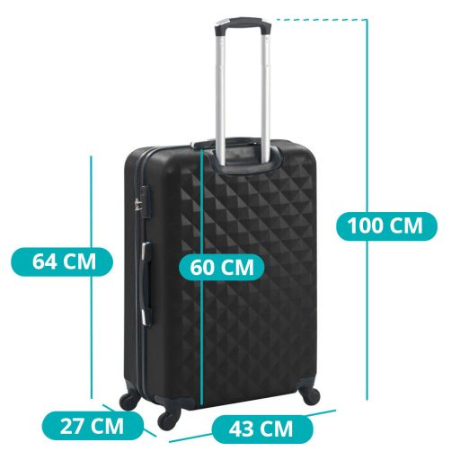 Sada cestovných kufrov s kozmetickou taštičkou, rôzne farby- čierna