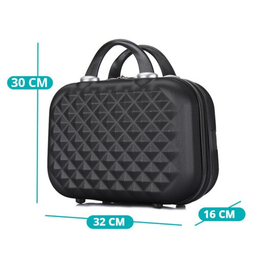 Sada cestovných kufrov s kozmetickou taštičkou, rôzne farby- čierna