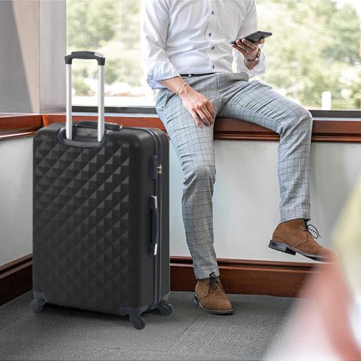 Sada cestovných kufrov s kozmetickou taštičkou, rôzne farby- čierna