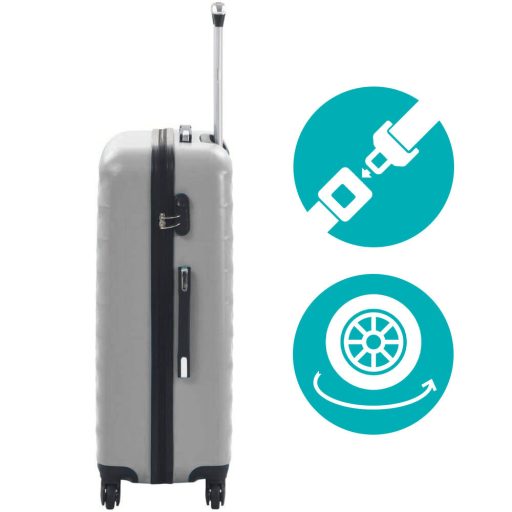 Sada cestovných kufrov s kozmetickou taštičkou, rôzne farby- sivá