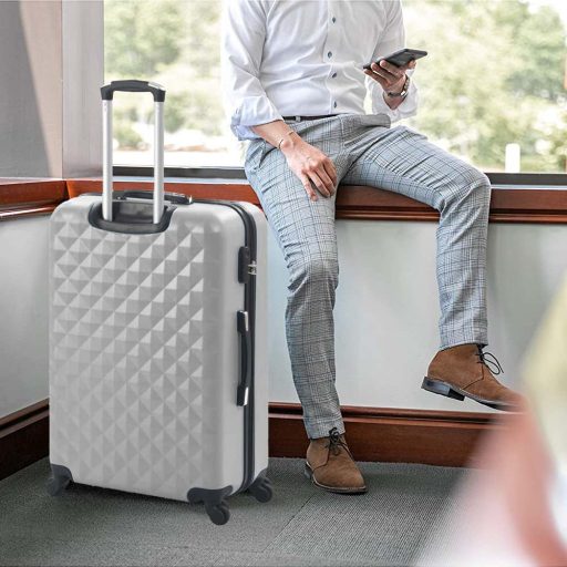 Sada cestovných kufrov s kozmetickou taštičkou, rôzne farby- sivá