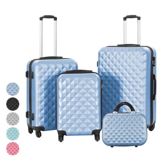 Sada cestovných kufrov s kozmetickou taštičkou, rôzne farby