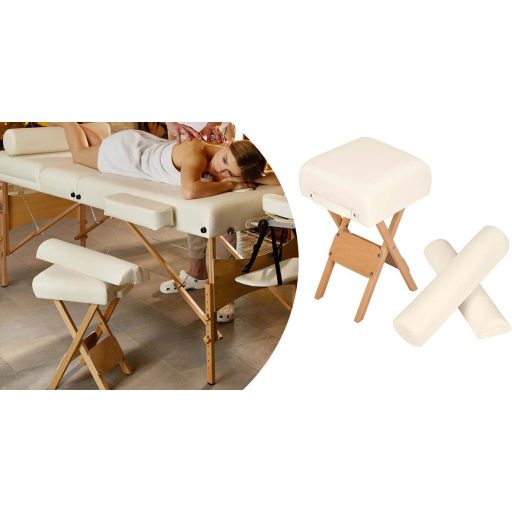 Skladacia stolička k masážnemu lôžku s 2 kusovou sadou masérskych valcov