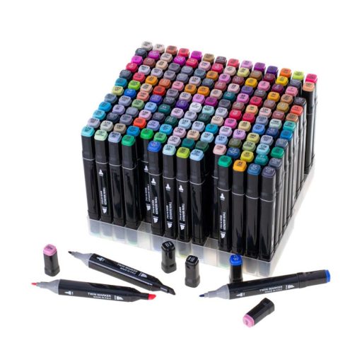 Sada 168 kusov obojstranných fixiek v prenosnej taške navyše