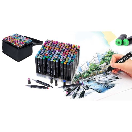 Sada 168 kusov obojstranných fixiek v prenosnej taške navyše