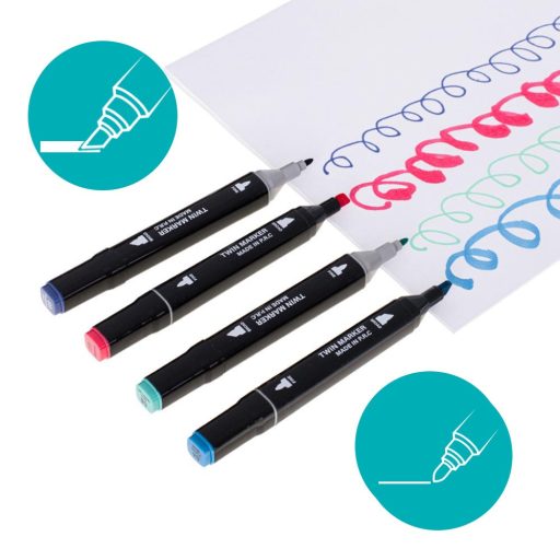 Sada 168 kusov obojstranných fixiek v prenosnej taške navyše