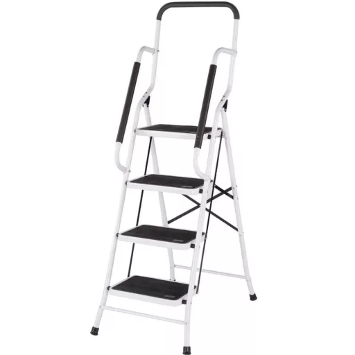 4-stupňový kovový rebrík so zábradlím