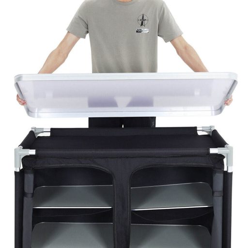 Prenosná kempingová skrinka s policami