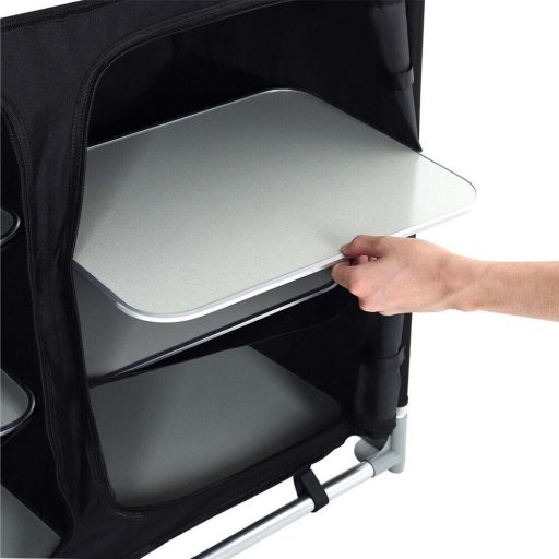 Prenosná kempingová skrinka s policami