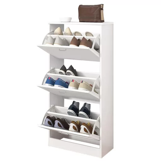 3- dielna skrinka na obuv, biela