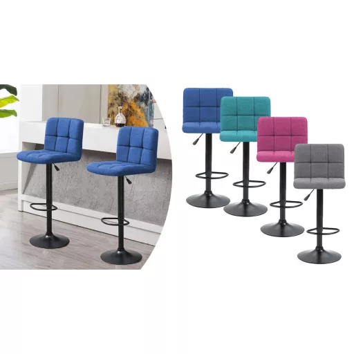 Barové stoličky s látkovým poťahom, 2 ks, rôzne farby - tmavosivá