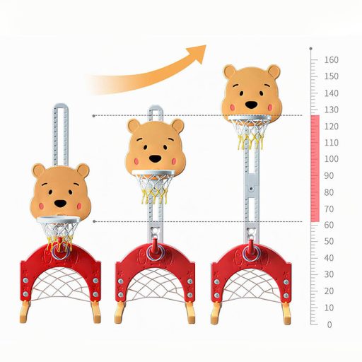 Detská hracia súprava 4 v 1 s nastaviteľnou výškou, oranžovo-žltá