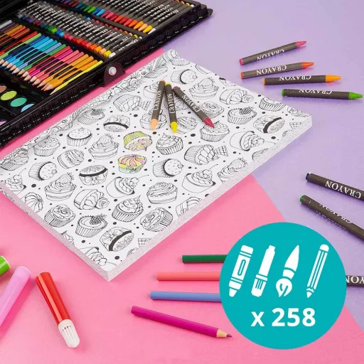 Súprava na maľovanie a kreslenie pre deti, 258 ks