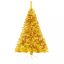 Zlatý umelý vianočný stromček, 150 cm 415 vetiev