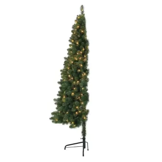   Umelý vianočný polovičný stromček, 80 LED- ov, 120 cm 140 vetiev