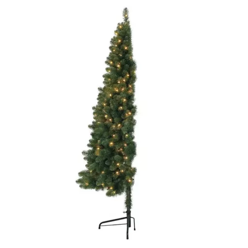 Umelý vianočný polovičný stromček, 80 LED- ov, 120 cm 140 vetiev