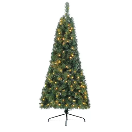 Umelý vianočný polovičný stromček, 110 LED- ov, 150 cm 220 vetiev