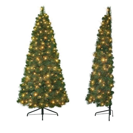 Umelý vianočný polovičný stromček, 160 LED- ov, 180 cm 340 vetiev