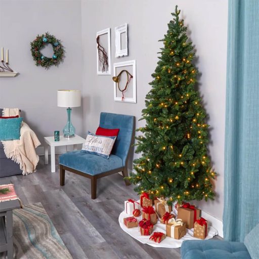 Umelý vianočný polovičný stromček, 160 LED- ov, 180 cm 340 vetiev