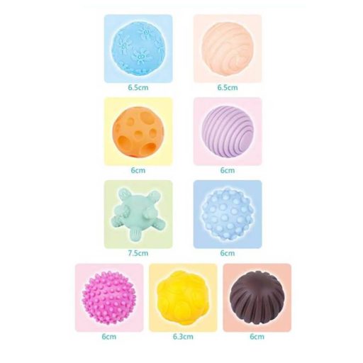 Súprava loptičiek na rozvoj zručností, 9 ks