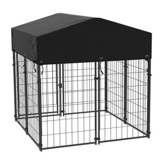   Vonkajšia kovová búda pre psov so zastrešením proti UV žiareniu
