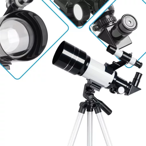Hvezdársky ďalekohľad s adaptérom pre mobilný telefón a so stojanom na hobby využitie