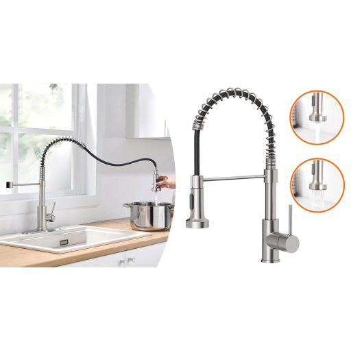 Umývadlová batéria s flexibilnou hadicou a odnímateľnou sprchovou hlavicou